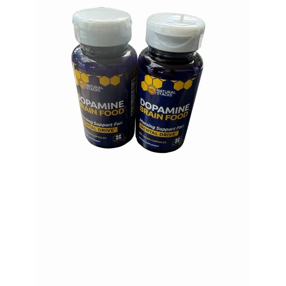 FOR 2 Natural Stacks Dopamine Vitamin Mental Drive Capsules 60 Count EXP 2028